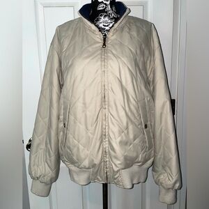 Daniel Cremieux Reversible Quilted Bomber Style Jacket in Khaki & Navy Blue